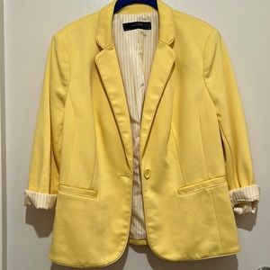 Limited canary yellow stretch blazer